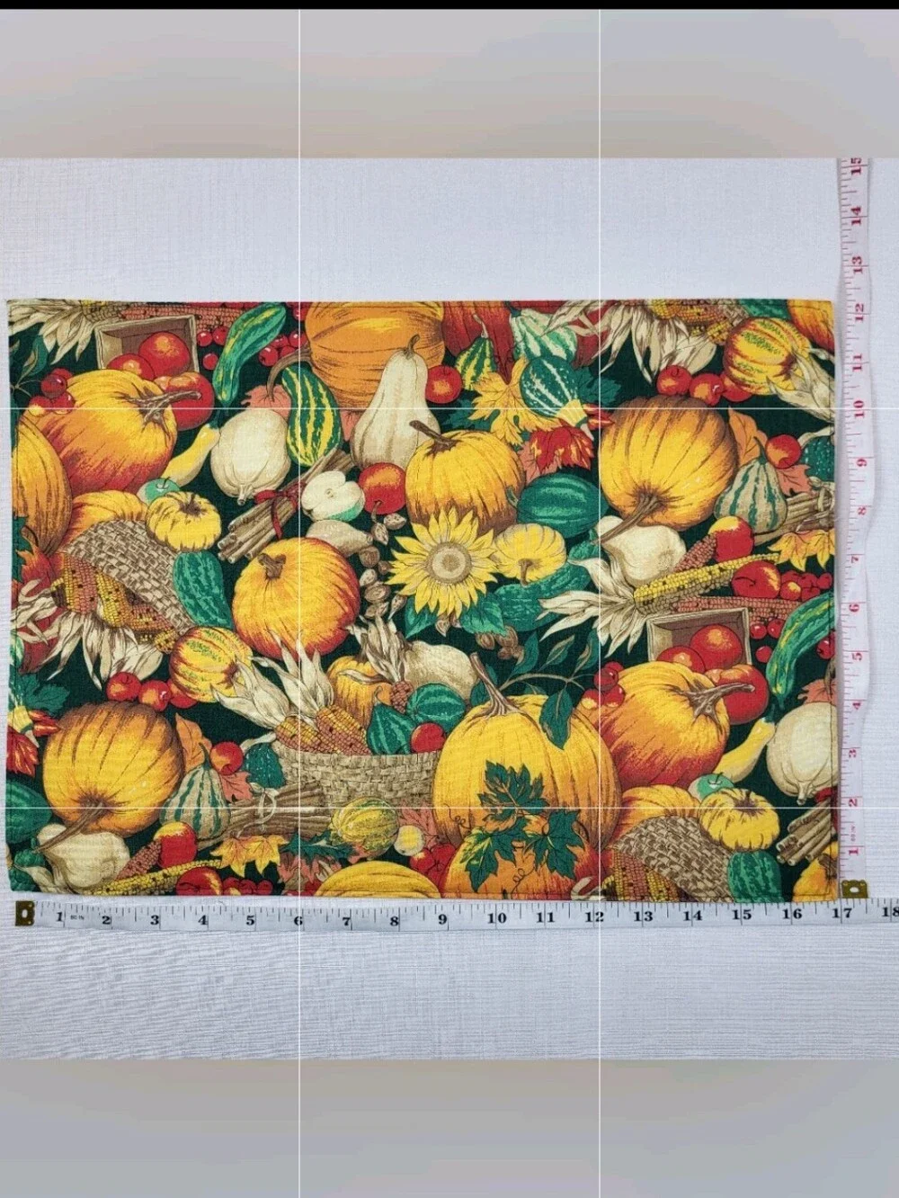 Ex-Cell Harvest Pumpkin Cloth PLACEMATS Lot of 4 Thanksgiving Fall 17